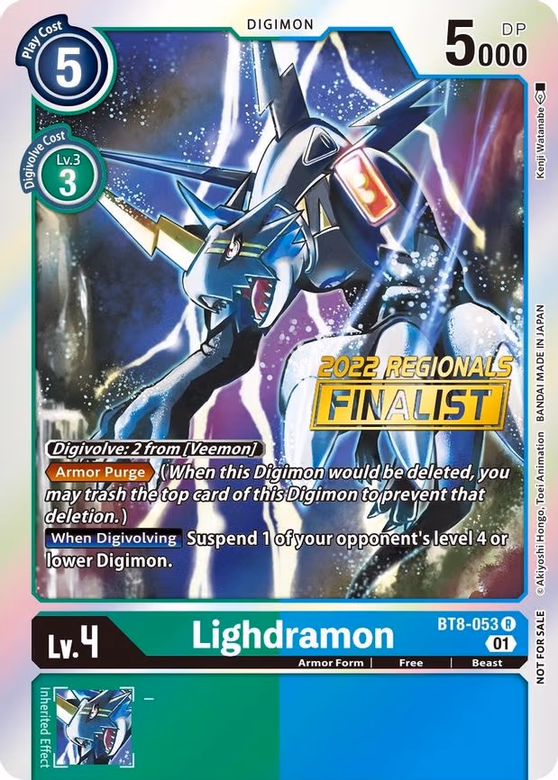 Lighdramon (2022 Championship Offline Regional) [Online Finalist] trading card